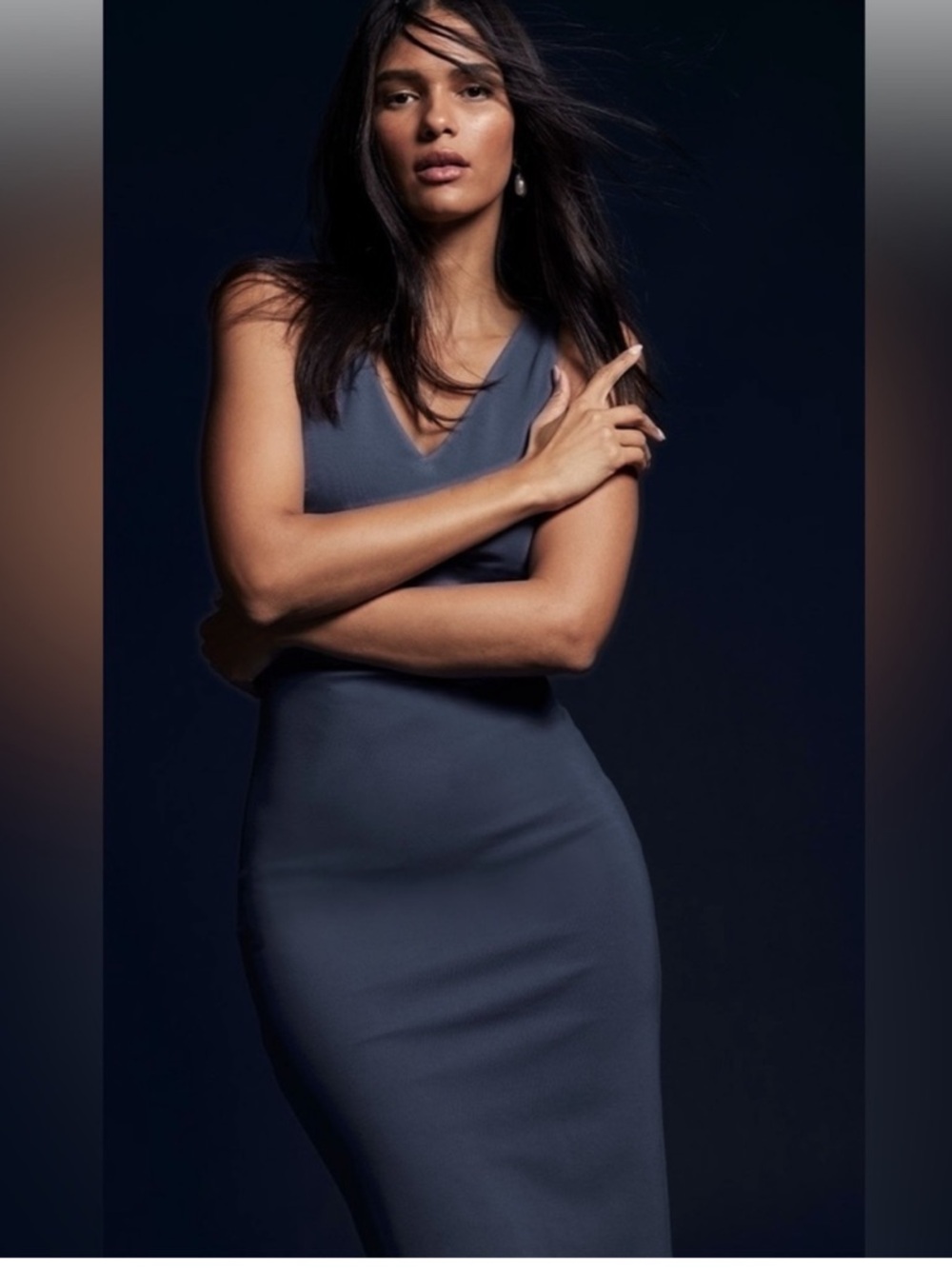 White House Black Market V Neck Aura collection Sheath Dress Size 6